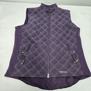 EOUS Quilted Vest Lined Full Zip Microfiber Purplw Sz Xl Riding Comfy Style